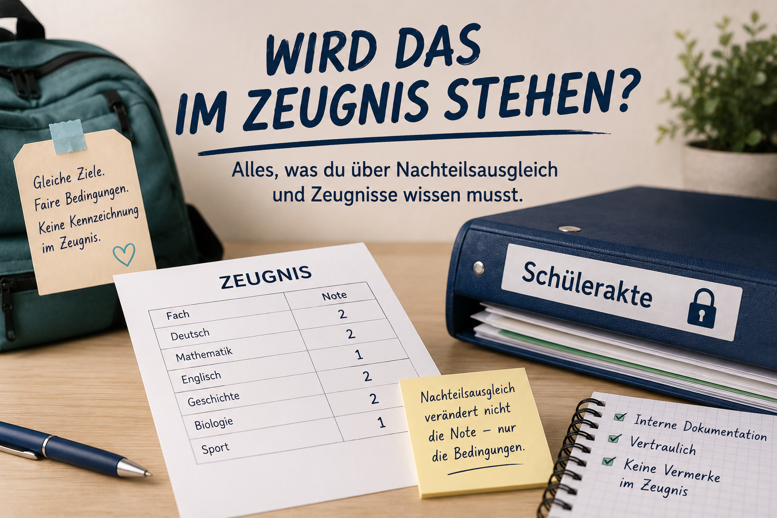 Steht ein Nachteilsausgleich im Zeugnis?