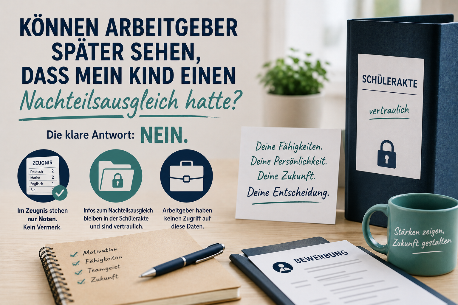 Können Arbeitgeber später sehen, dass mein Kind einen Nachteilsausgleich hatte?