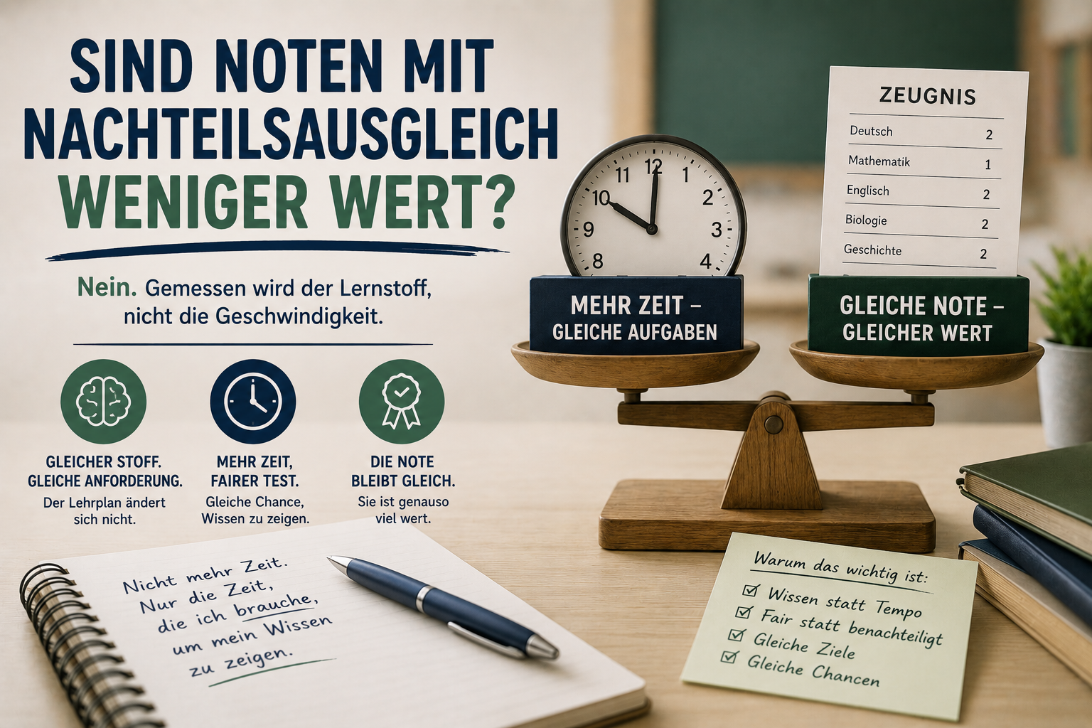 Sind Noten mit Nachteilsausgleich weniger wert?