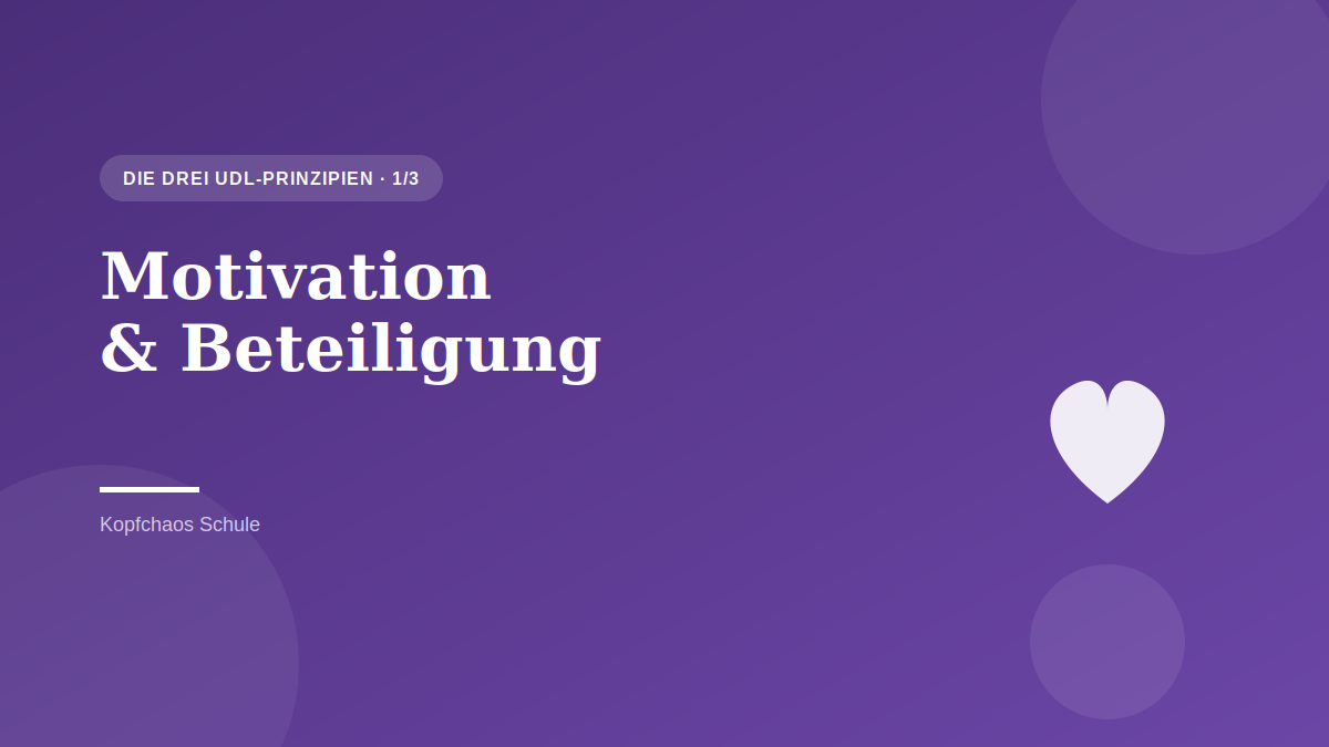Die drei UDL-Prinzipien: Motivation und Beteiligung