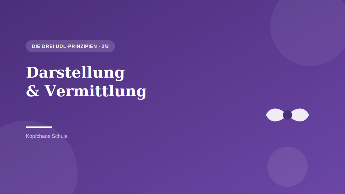 Die drei UDL-Prinzipien: Darstellung und Vermittlung