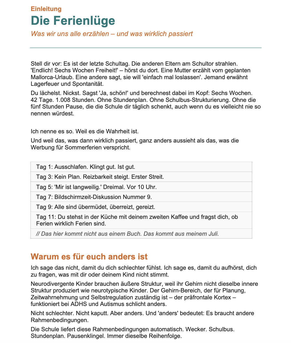 🌞 Sommerferien ohne tägliche Eskalationen - Wie du die Sommerferien mit deinem neurodivergenten Kind überstehst – ohne Animateur, Polizist oder Krisenmanager werden zu müssen.