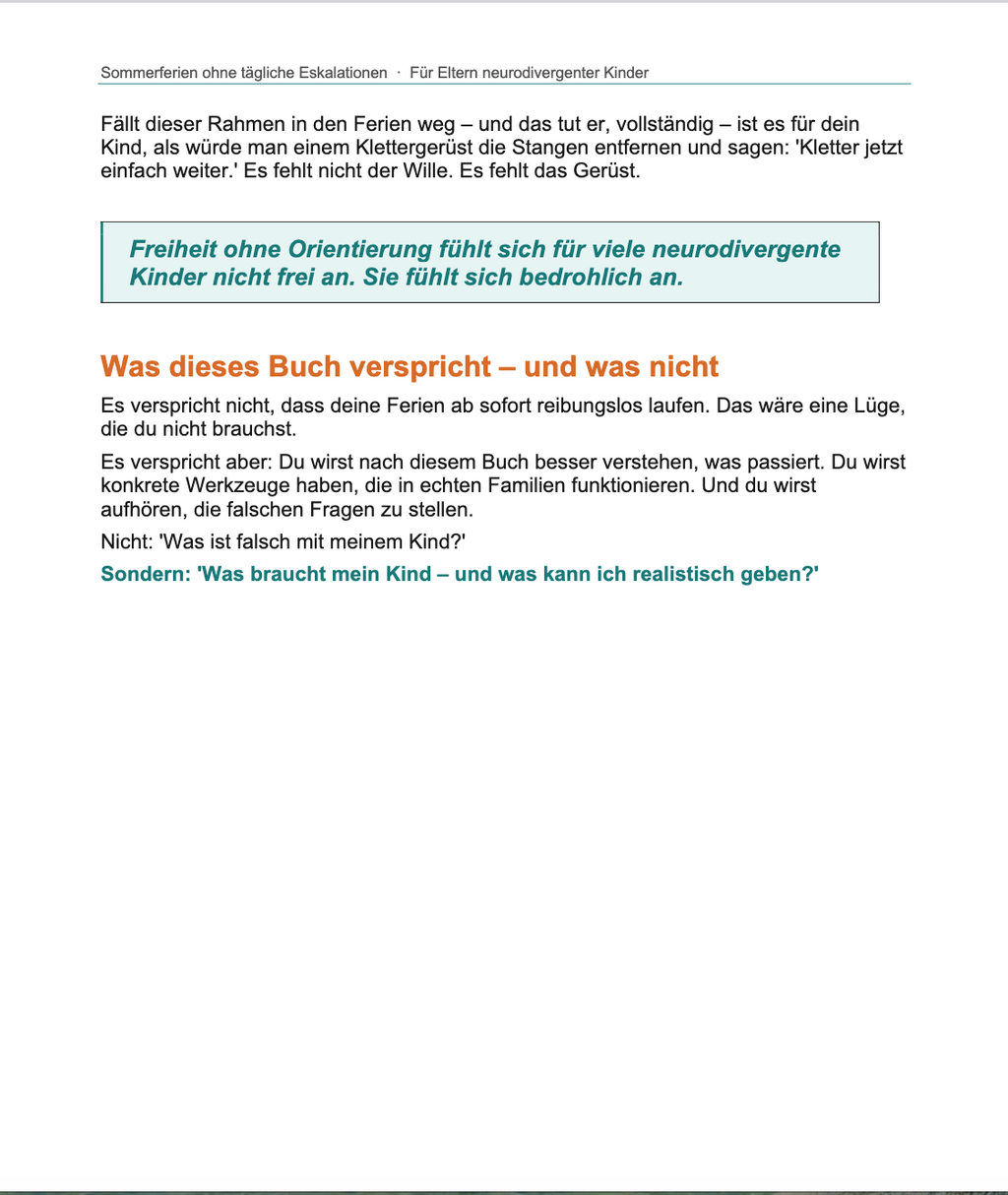 🌞 Sommerferien ohne tägliche Eskalationen - Wie du die Sommerferien mit deinem neurodivergenten Kind überstehst – ohne Animateur, Polizist oder Krisenmanager werden zu müssen.